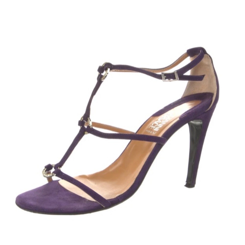 Gianni Versace purple suede heels